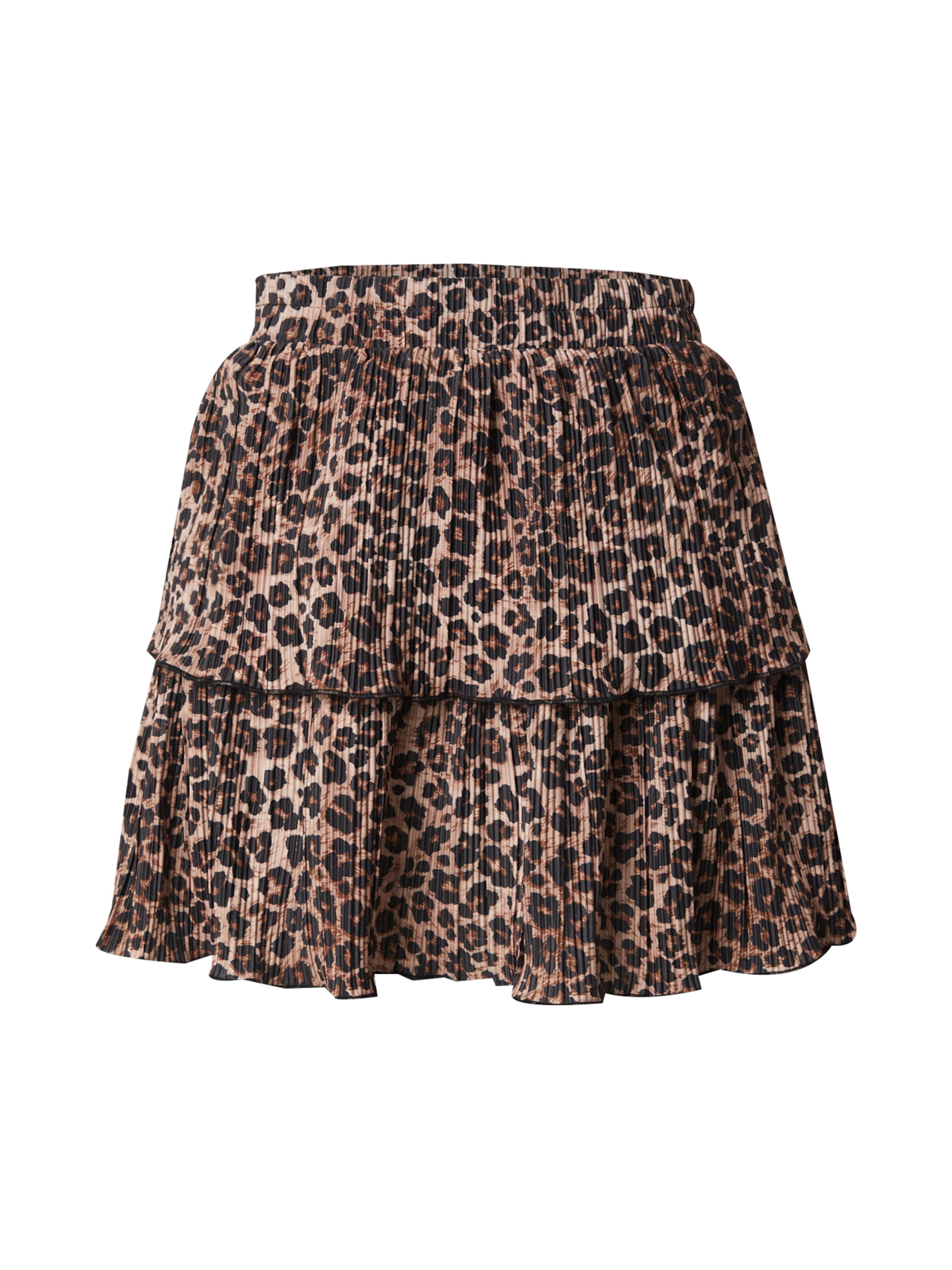 PIECES Jupe 'PCAmber' en marron / moka / noir, Vue avec produit