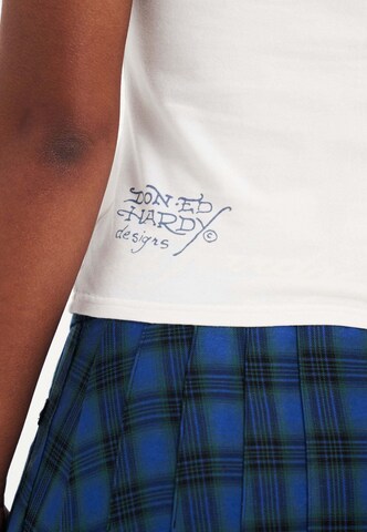 Maglietta 'Life Before Honor' di Ed Hardy in bianco