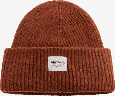SENSES.THE LABEL Strickmütze ARI:ANE mit Label Patch in 55-60 in braun, Produktansicht