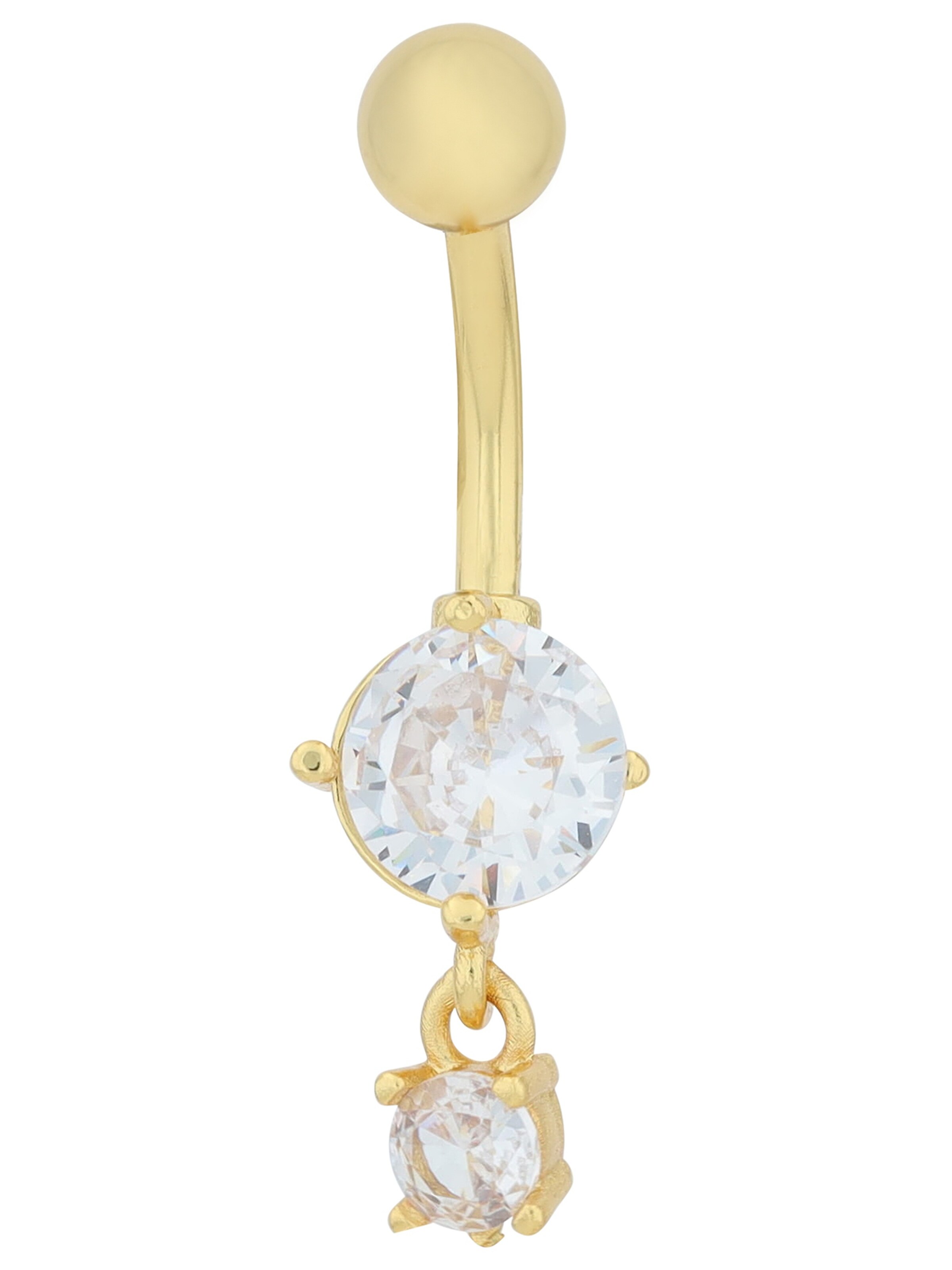 Akzent Piercings 'Zirkonia' in Gold: front