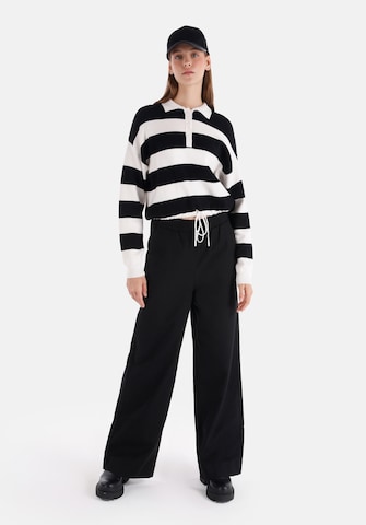 Colin's Wide leg Broek in Zwart