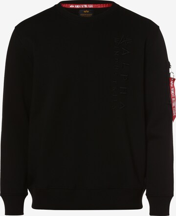 ALPHA INDUSTRIES Sweatshirt 'Emb' in Black: front