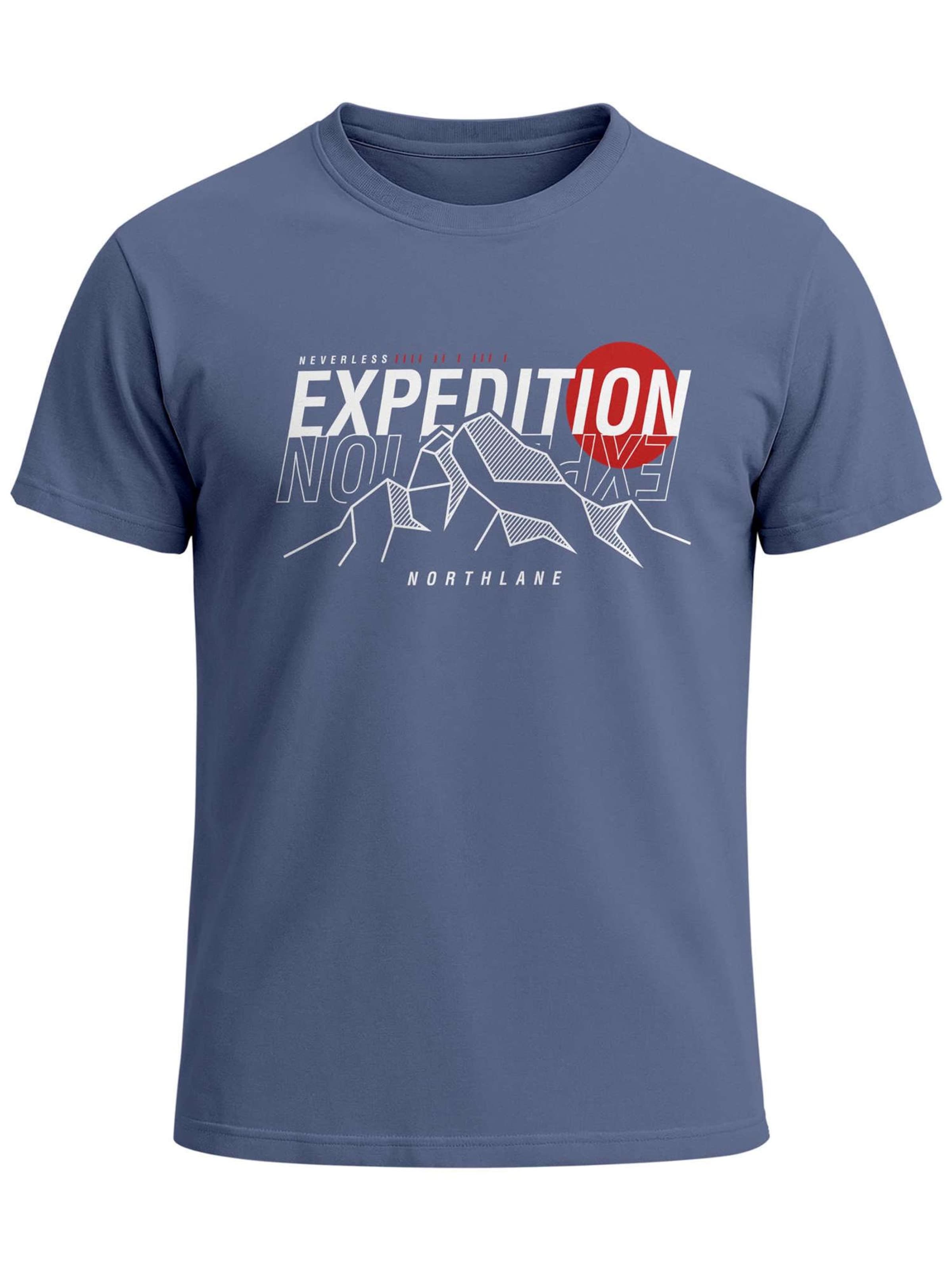Neverless Shirt 'Expedition Northlane'‌‌‌‌‌ in Blau: Vorderseite