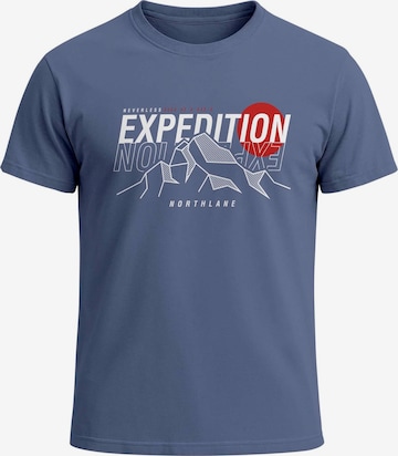 Neverless Shirt 'Expedition Northlane' in Blau: Vorderseite