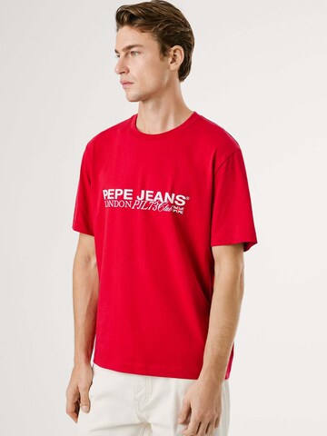T-Shirt 'Matthew' Pepe Jeans en rouge