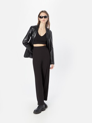 Monki Wide Leg Hose in Schwarz