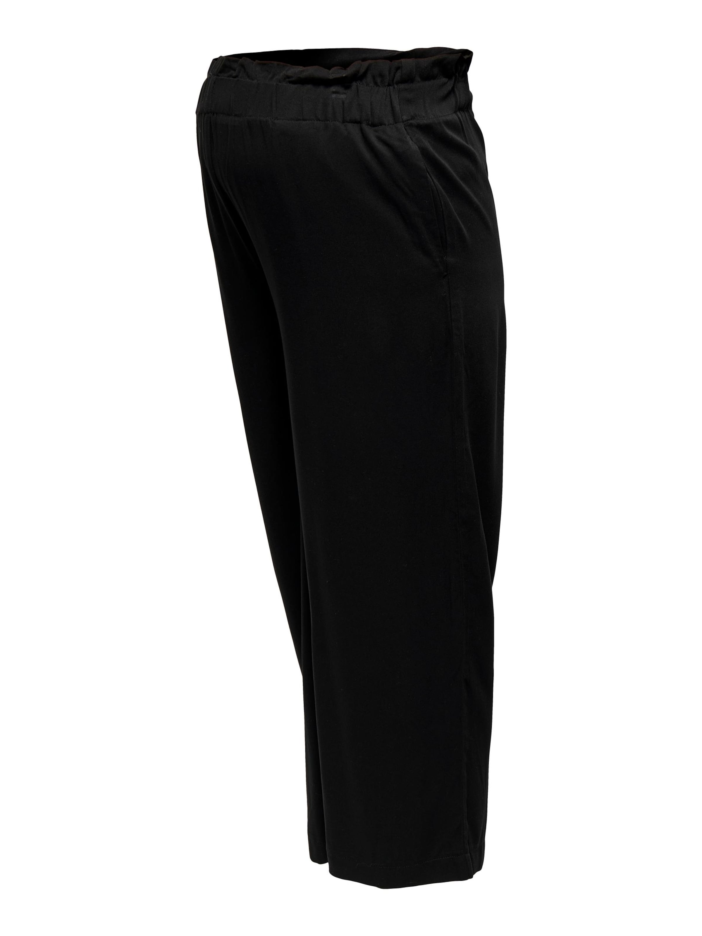 Only Maternity Wide leg Broek 'OLMCaly' in Zwart: voorkant