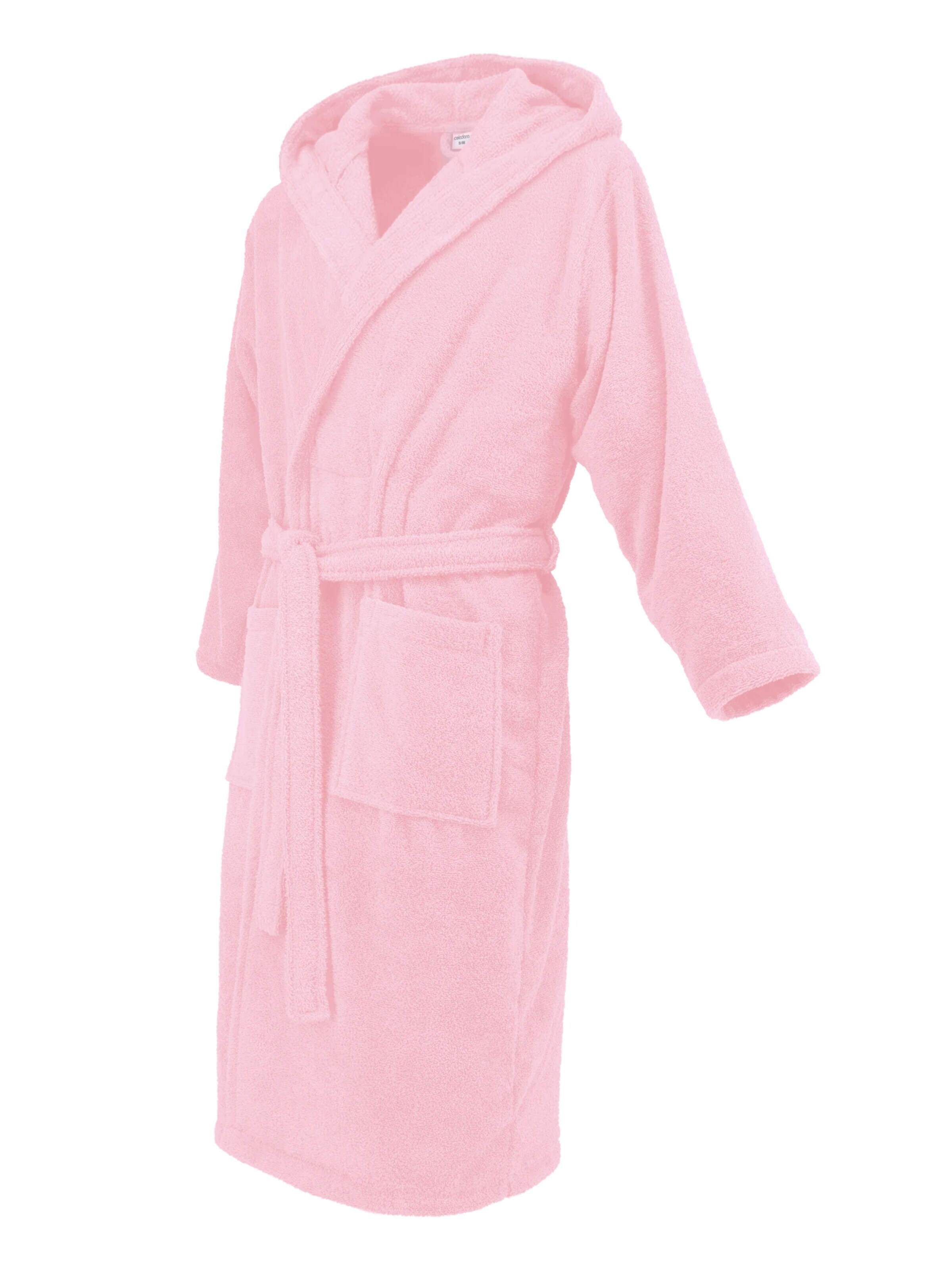celodoro Long Bathrobe 'Home & Spa Collection' in Pink: front