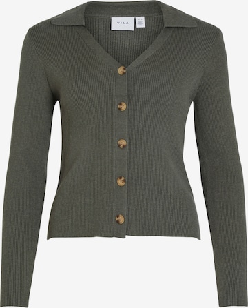 VILA Knit Cardigan 'Comfy' in Green: front