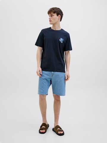 JJ Rebel T-Shirt 'JREBBLOOM' in Blau
