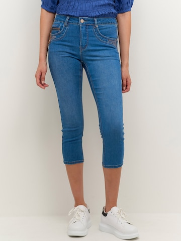 Skinny Jean 'Brenda' Cream en bleu : devant