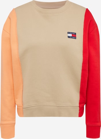 Tommy Jeans Collegepaita värissä beige: edessä