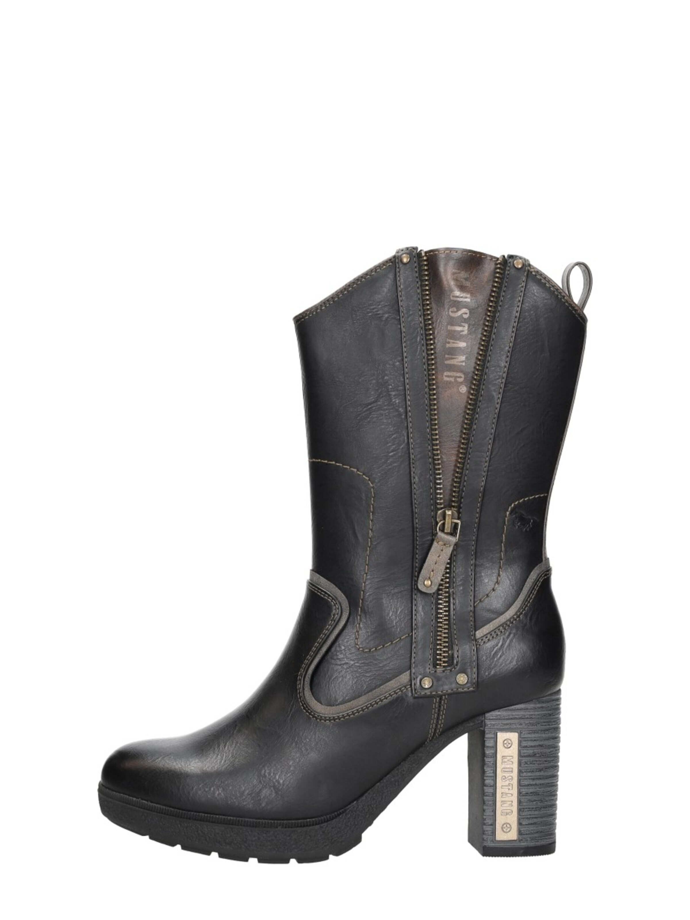 Boots 'Enkellaarsjes Hak' MUSTANG en noir : devant