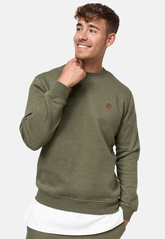 INDICODE JEANS Sweater 'Luk' in Green: front