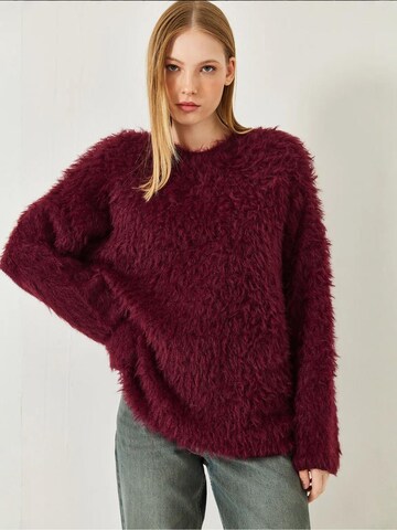 Pull-over oversize Bianco Lucci en rouge