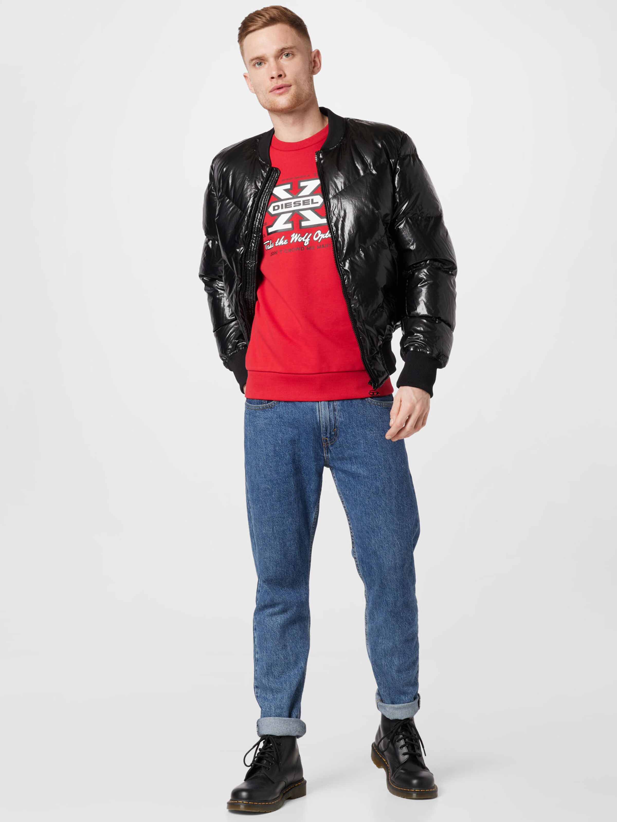 Männer Sweat DIESEL Sweatshirt 'GINN' in Rot - FJ67875 Männer Sweat DIESEL Sweatshirt 'GINN' in Rot - FJ67875