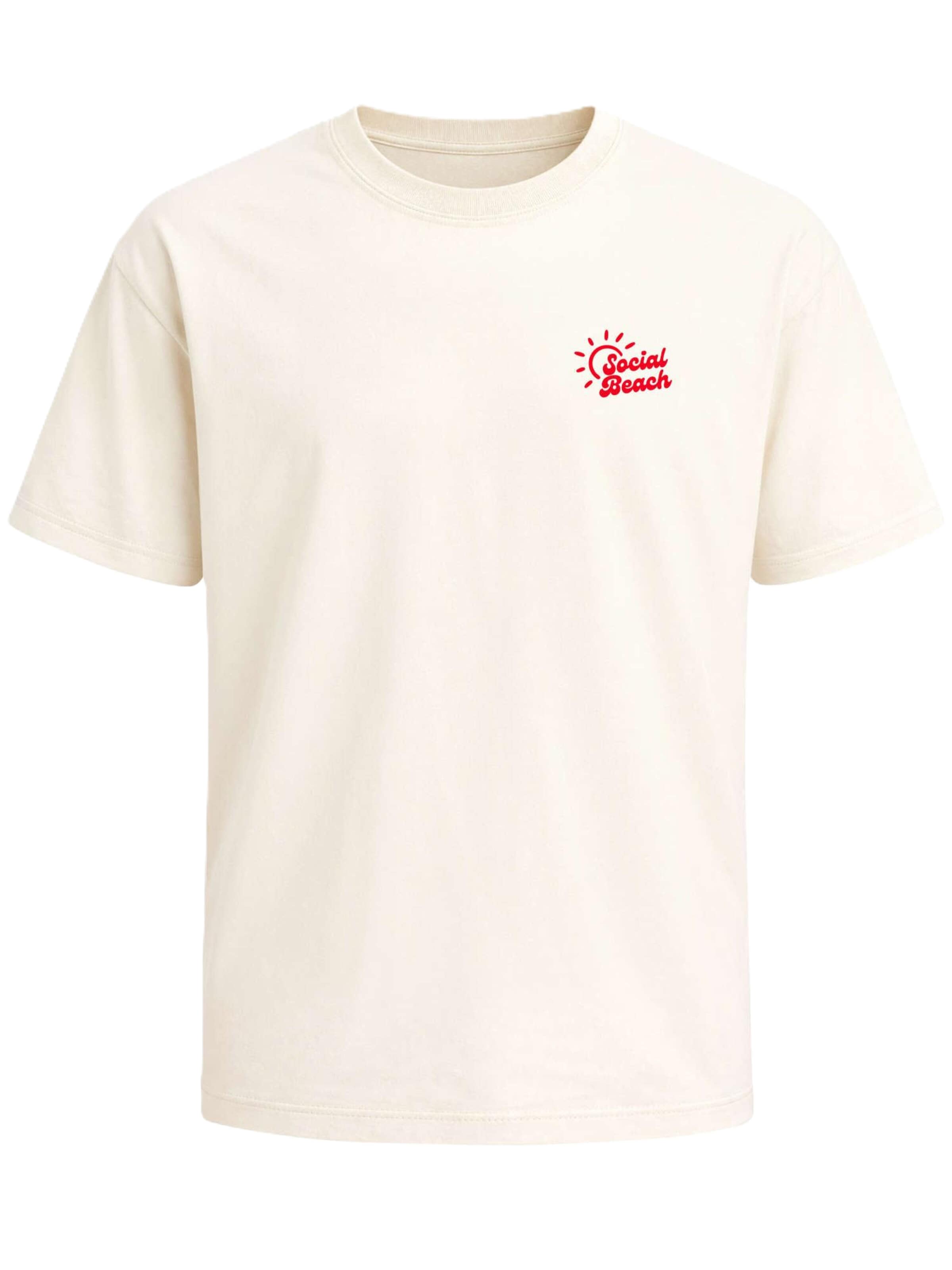 Neverless Shirt 'Beach Social Club' in Beige: front