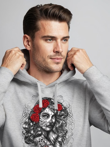 Neverless Sweatshirt 'Day of Dead' in Grey