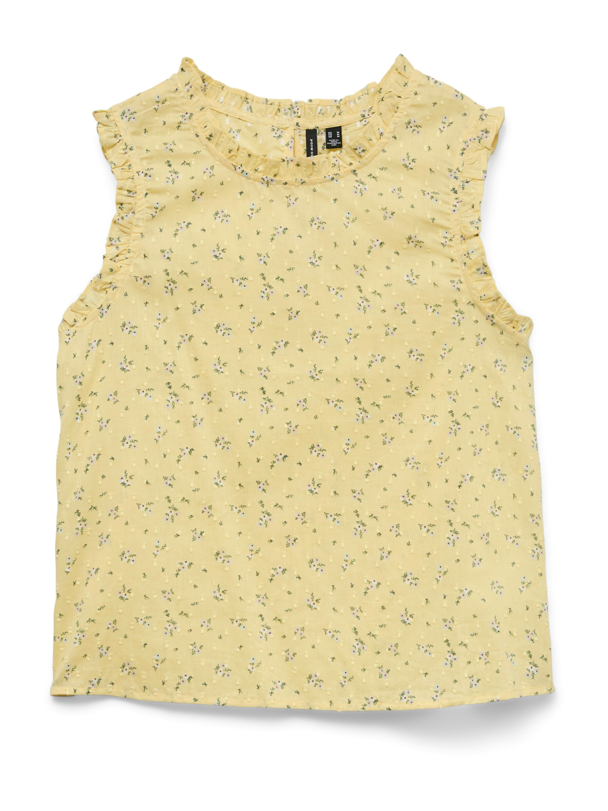 VERO MODA Blusentop 'VMTRINE' in XS in zitrone / grün / weiß, Produktansicht