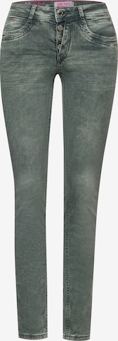 STREET ONE Slimfit Jeans 'Crissi' in Groen: voorkant