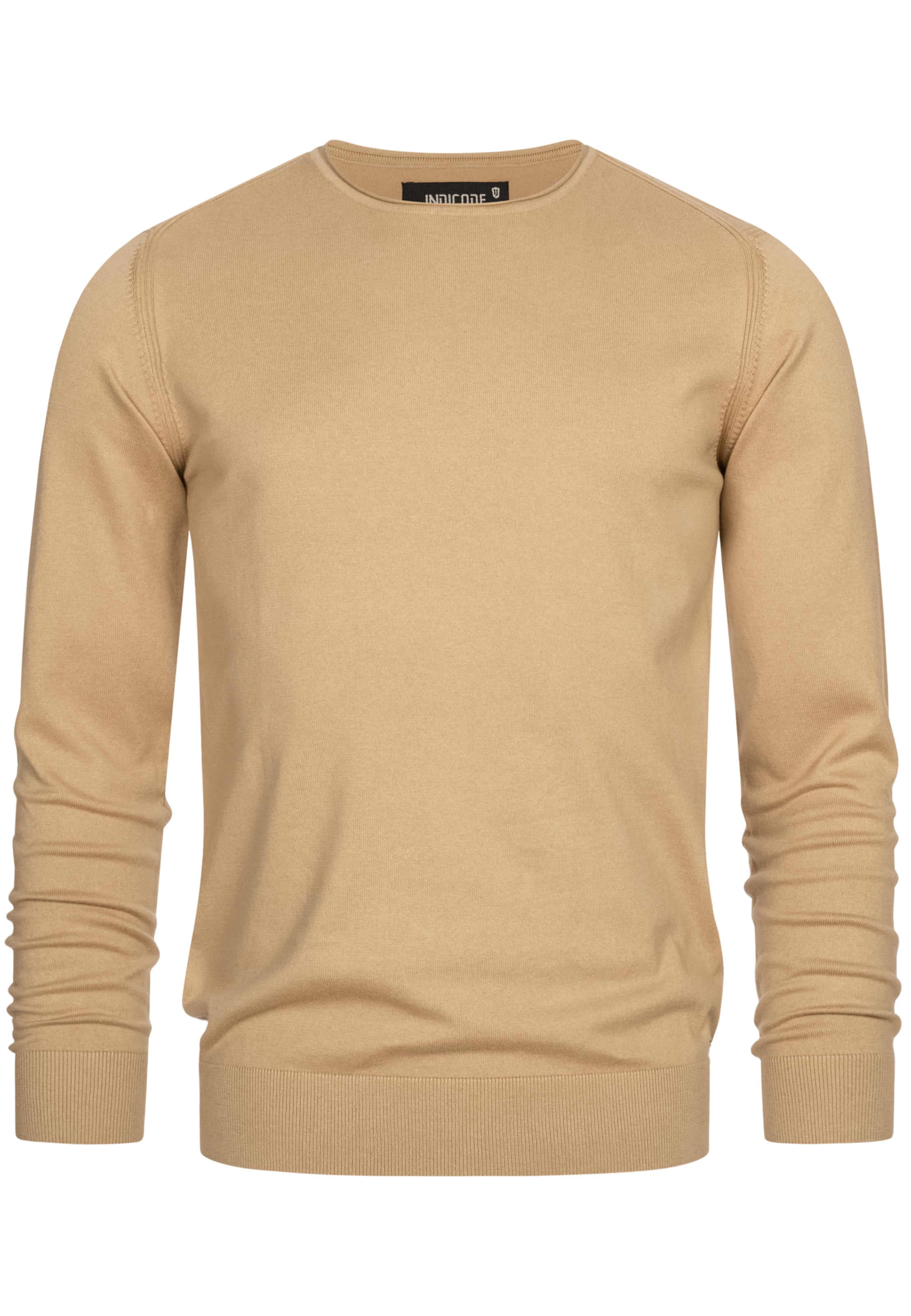INDICODE JEANS Sweater 'Gamal' in Brown: front