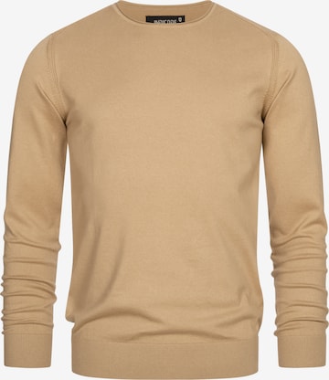 INDICODE JEANS Sweater 'Gamal' in Brown: front