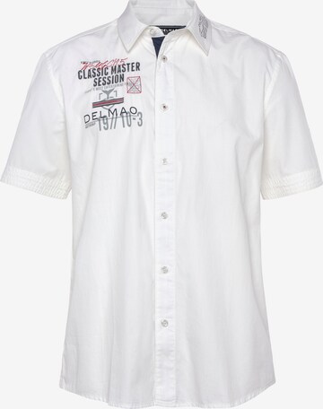 DELMAO Regular fit Button Up Shirt in White: front