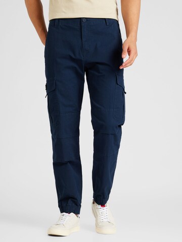 Tommy Jeans - Tapered Calças cargo 'ETHAN' em azul: frente