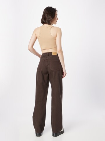 Monki Wide leg Τζιν σε καφέ