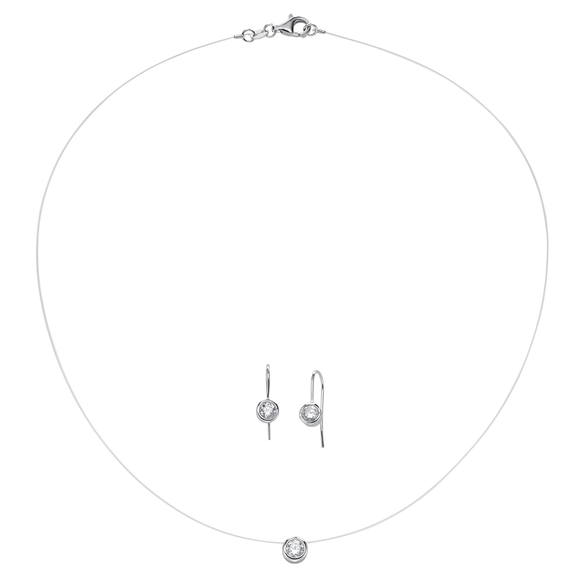 FIRETTI Jewelry Set in Silver: front