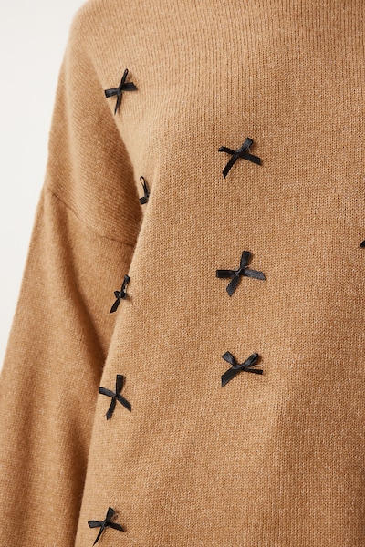 Happiness İstanbul Pull-over en noisette / noir, Vue avec produit
