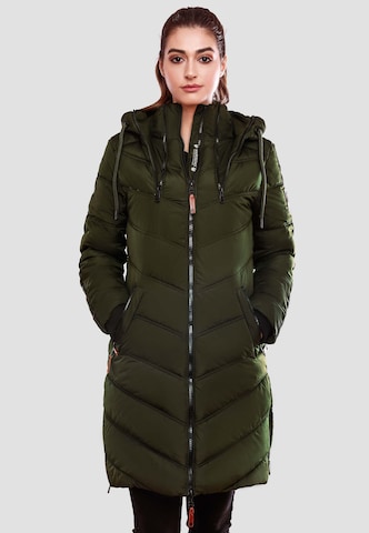 MARIKOO Winter coat 'Armasa' in Green: front