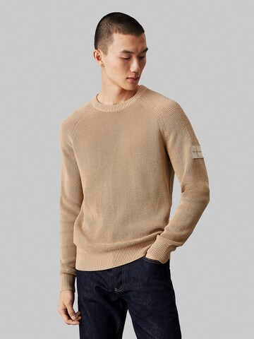 Calvin Klein Jeans Pullover in Beige: Vorderseite