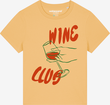 T-shirt 'Wine Club' Watapparel en jaune : devant