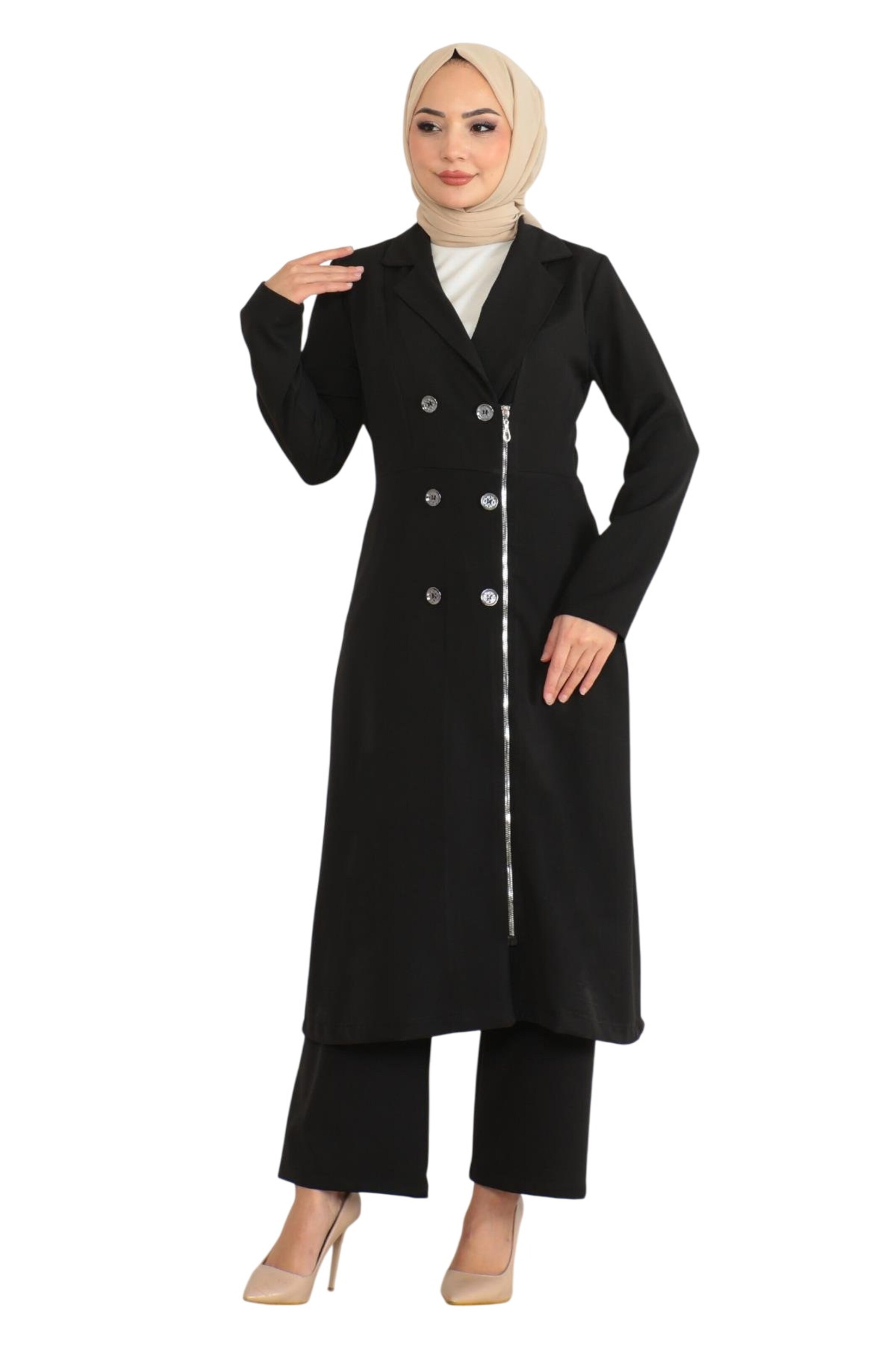 Pantalons de tailleur MODAMIHRAM en noir : devant