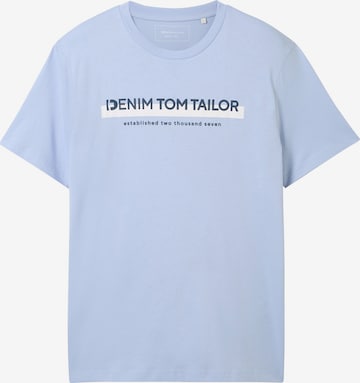TOM TAILOR DENIM Тениска в синьо: отпред