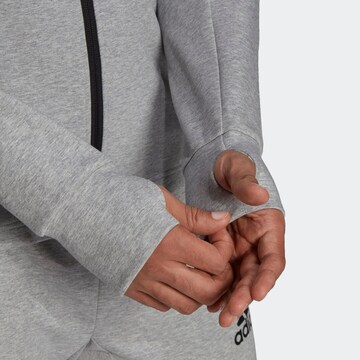 ADIDAS SPORTSWEAR Athletic Zip-Up Hoodie in Grey