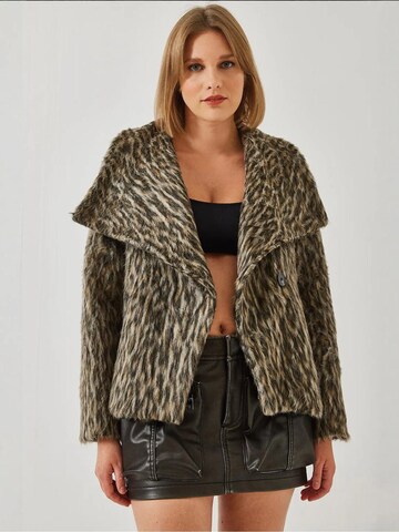 Bianco Lucci Between-seasons coat in Beige: front