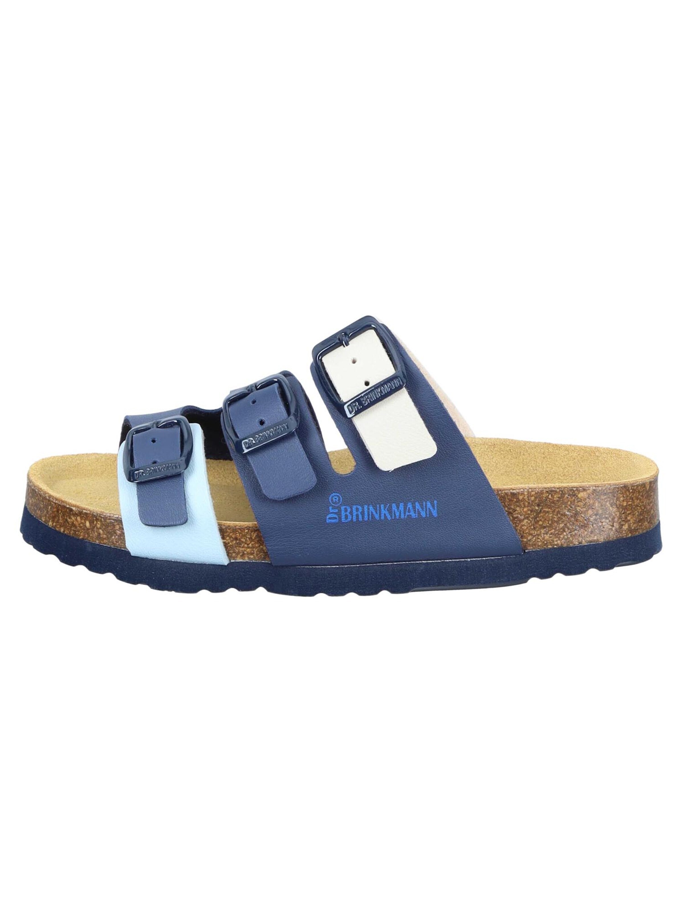 DR. BRINKMANN Muiltjes 'Novelda' in Blauw: voorkant