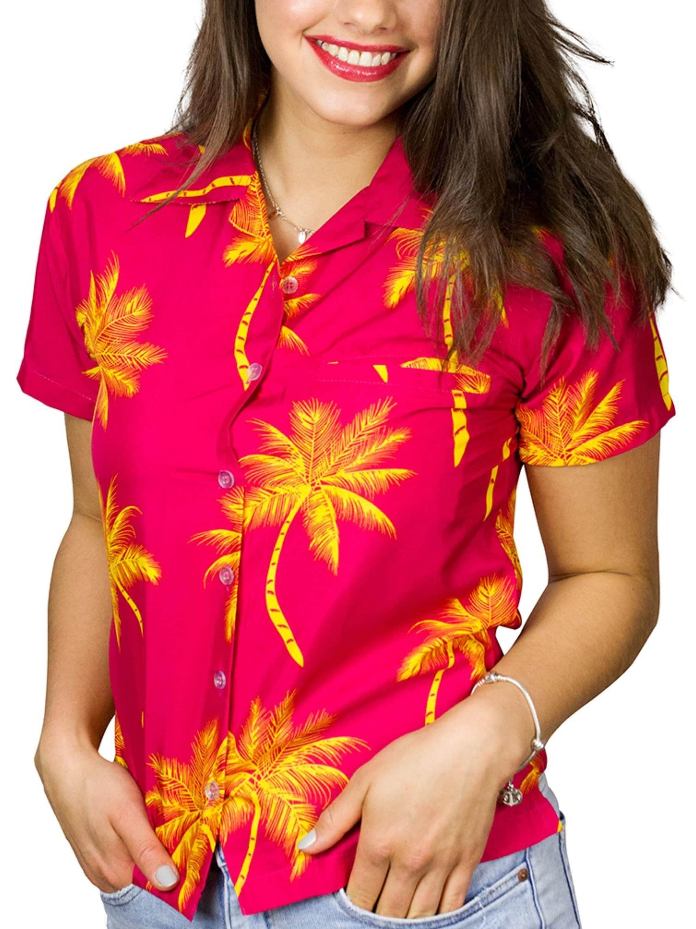 King Kameha Bluse 'Palmshadow'‌‌‌‌‌‌‌ in Gelb: Vorderseite