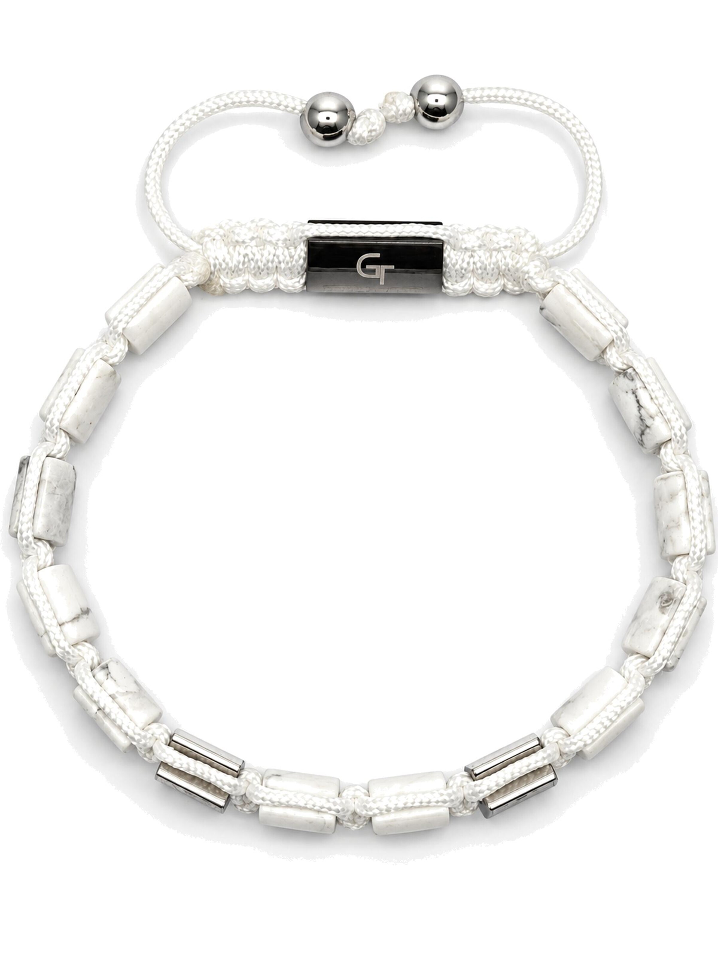 GT Collection Bransoletka 'Flat-Bead' w kolorze biały