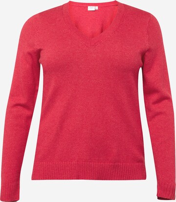 Vila Curve Sweater 'RIL' in Red: front