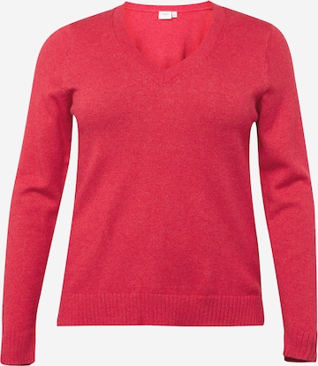 Pull-over 'RIL' Vila Curve en rouge : devant