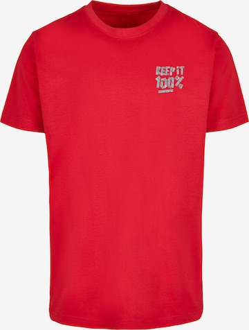 T-Shirt 'Keep It 100%' Mister Tee en rouge : devant