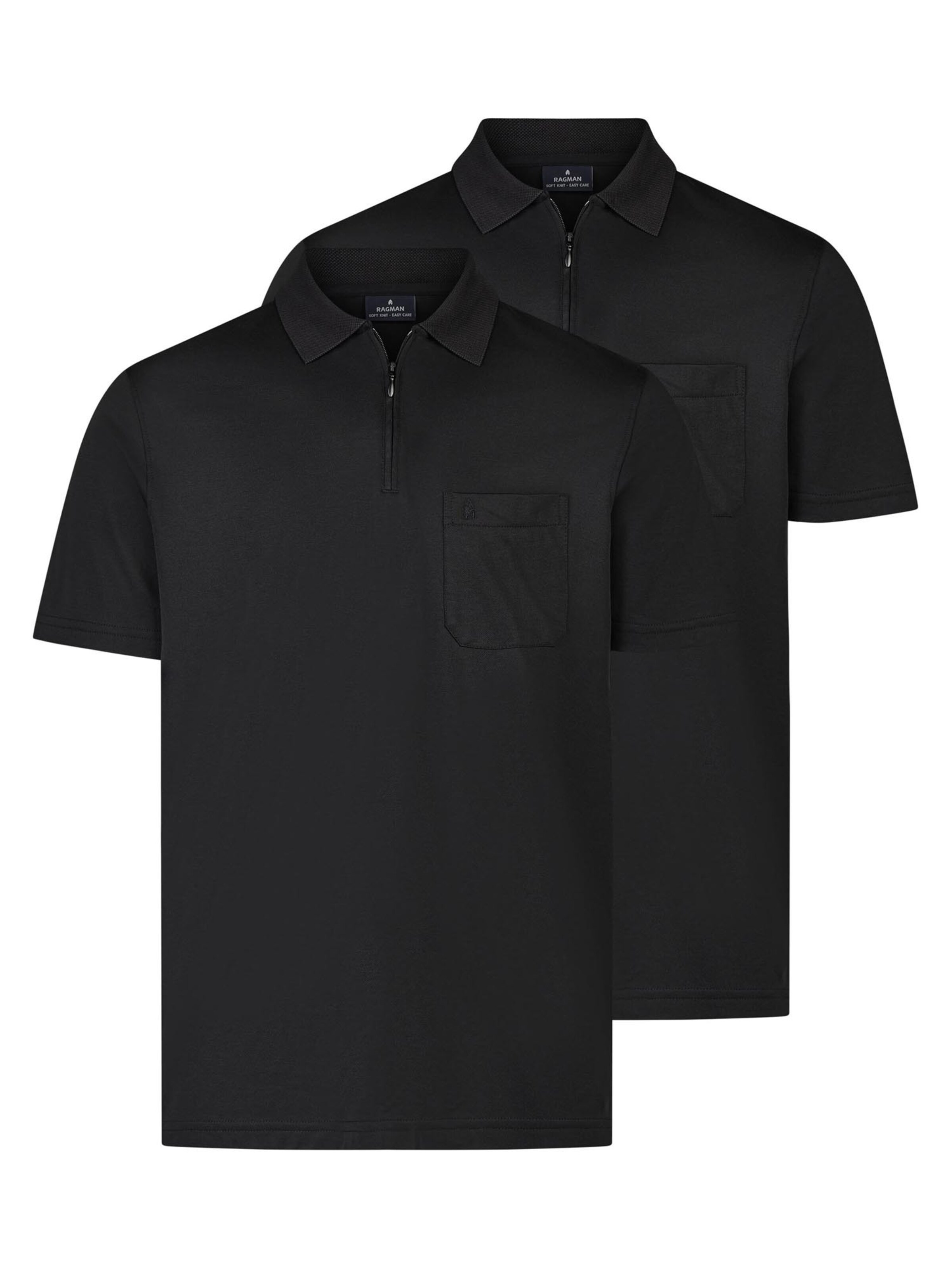 Ragman Shirt 'Basic'‌‌‌‌‌ in Schwarz: Vorderseite