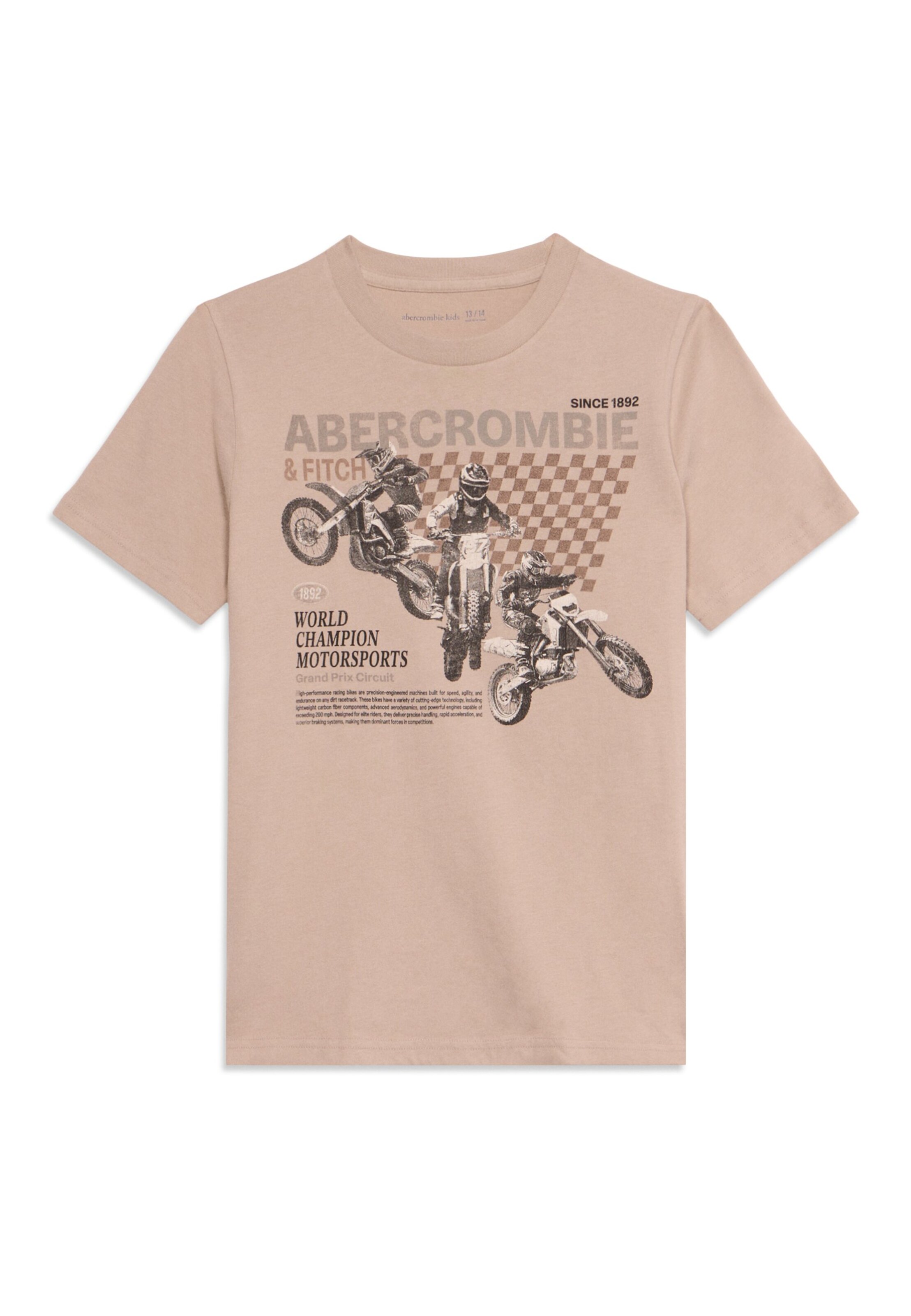 Abercrombie & Fitch Shirt 'WORLD CHAMPION BIKE' in Grijs: voorkant