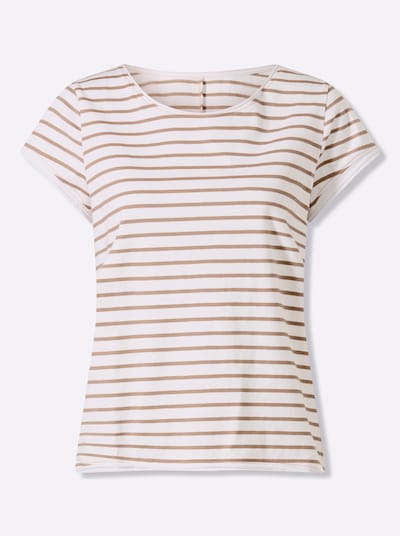 heine T-shirt i XS i brun / vit, Produktvy