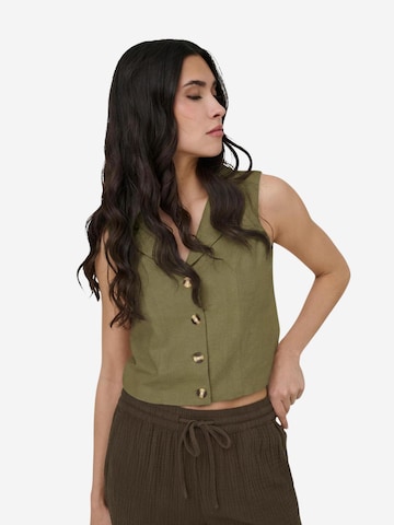 Gilet 'Jdymilan Linen S/L Waistcoat Tlr 15366390' di Jaqueline de Yong in verde
