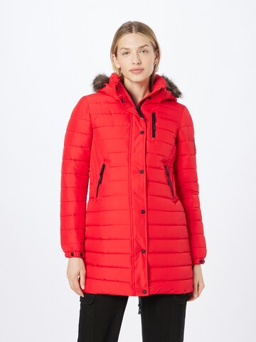 Manteau d’hiver Superdry en rouge : devant