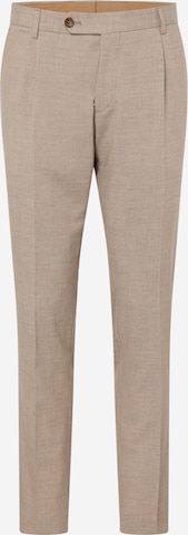 BOSS Black Regular Pleated Pants 'Genius' in Beige: front